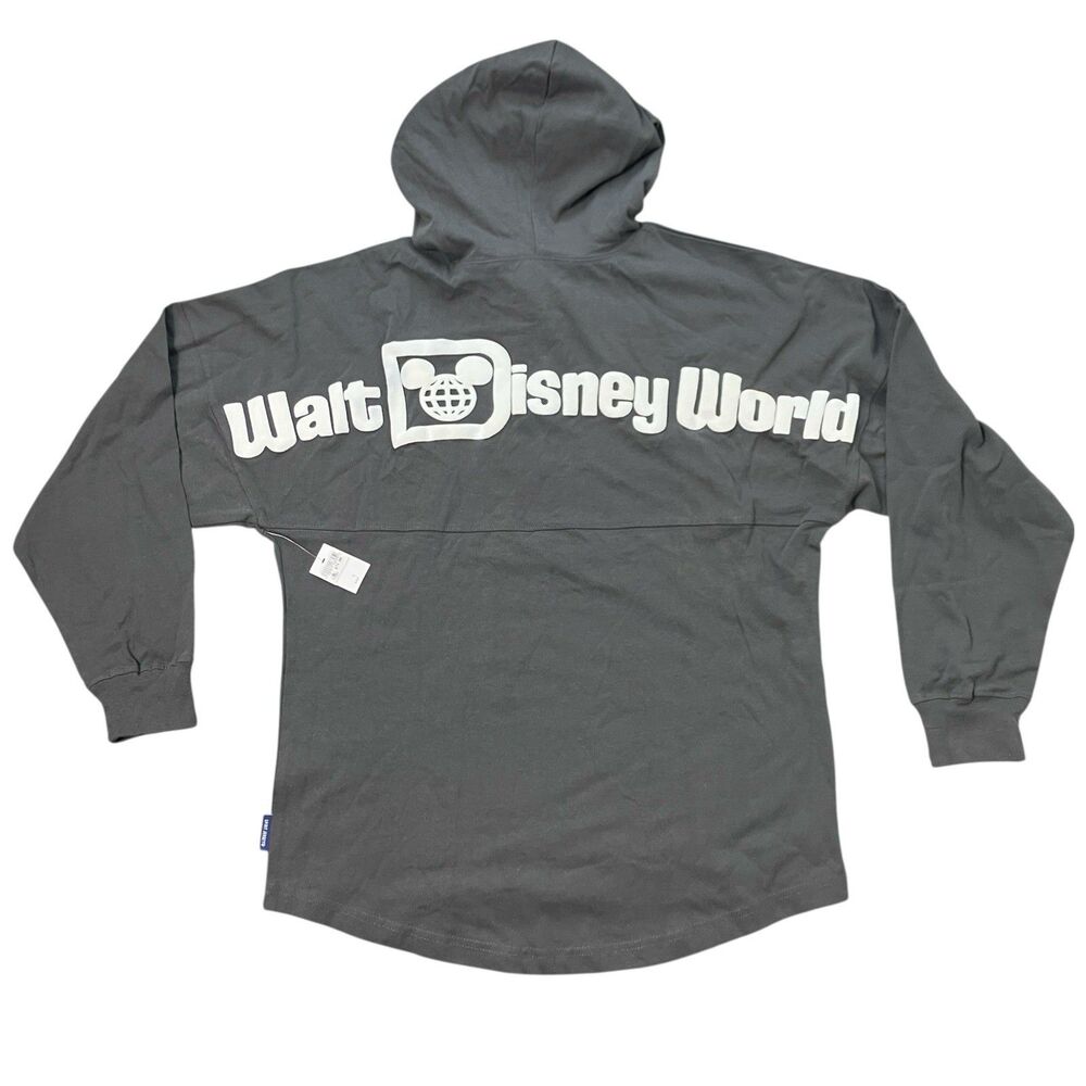Disney Parks Spirit Jersey Hoodie Womens S Gray Drawstring Walt Disney World